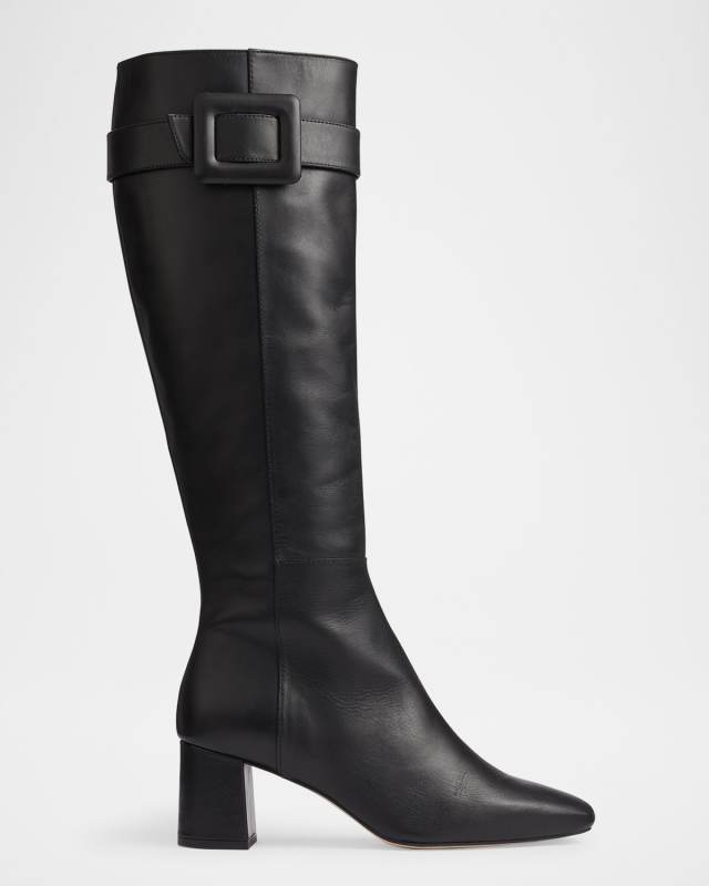 Carlotta Covered-Buckle Knee Boots